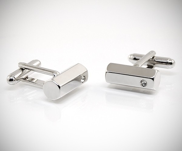 Gemelli per camicia barra esagonale con Swarovski da polso