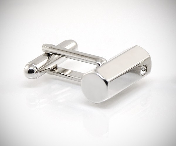 Gemelli per camicia barra esagonale con Swarovski da polso