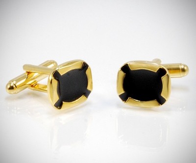 Gemelli per camicia smaltati con cornice dorati da polso