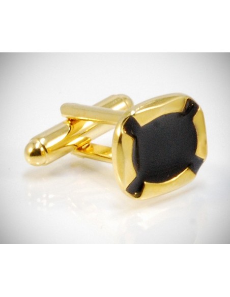 Gemelli per camicia smaltati con cornice dorati da polso