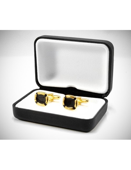 Gemelli per camicia smaltati con cornice dorati da polso