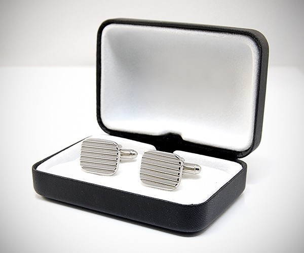 Gemelli da polso per camicia diamantati a righe