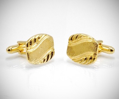 Gemelli per camicia diagonale a onda da polso dorati