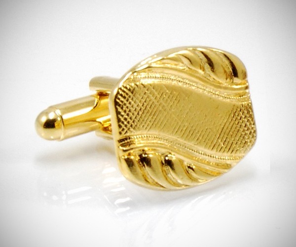 Gemelli per camicia diagonale a onda da polso dorati