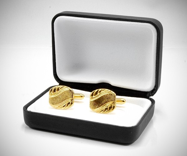 Gemelli per camicia diagonale a onda da polso dorati
