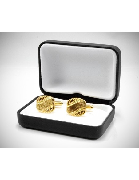 Gemelli per camicia diagonale a onda da polso dorati