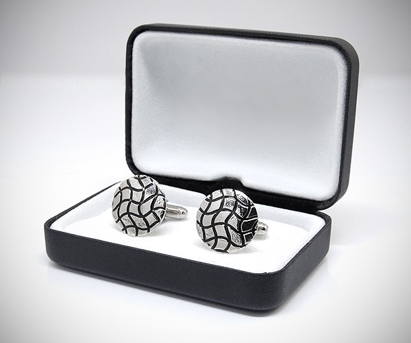 Gemelli per camicia griglia onde da polso