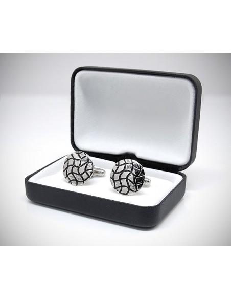 Gemelli per camicia griglia onde da polso