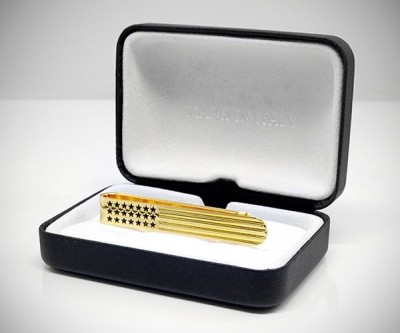 Fermacravatta oro stelle e strisce LeCuff 2