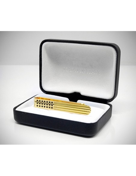 Fermacravatta oro stelle e strisce LeCuff