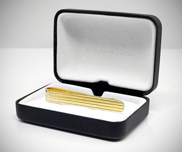 Fermacravatta oro righe orizzontali LeCuff