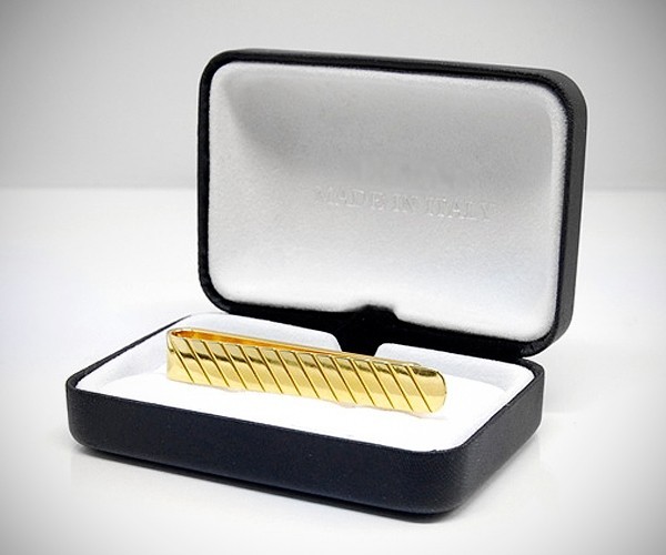 Fermacravatta oro righe diagonali LeCuff