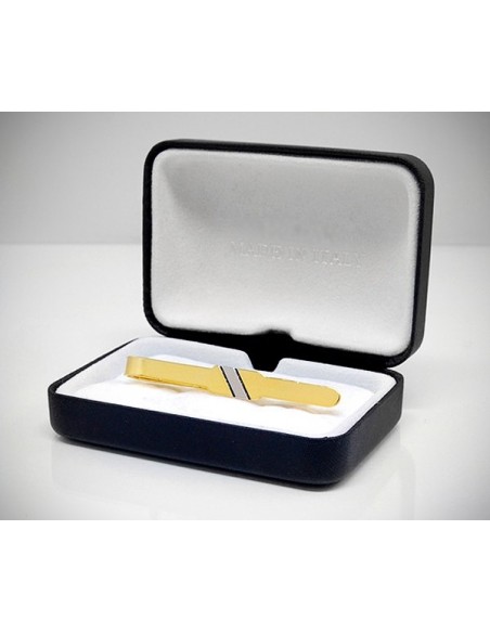 Fermacravatta dorato riga diagonale LeCuf