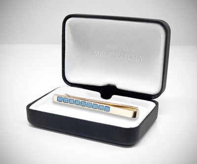 Fermacravatta dorato quadri smaltati LeCuff 2