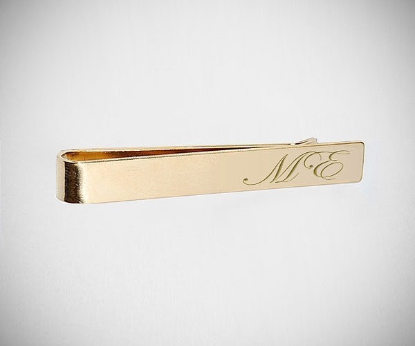 Fermacravatta personalizzati oro con incisione iniziali logo cifre incise dorati