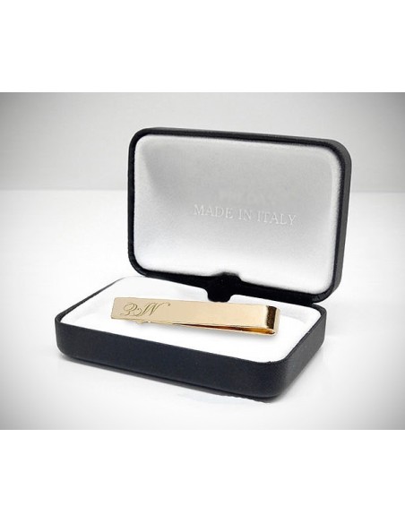 Fermacravatta personalizzati oro con incisione iniziali logo cifre incise dorati