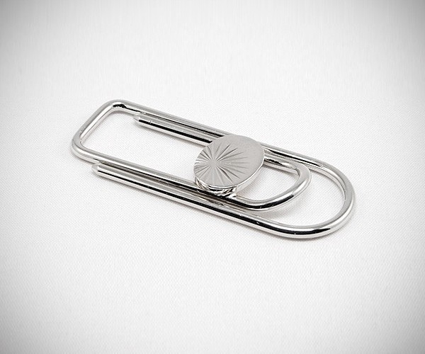 Fermasoldi clip piegato a mano diamantato