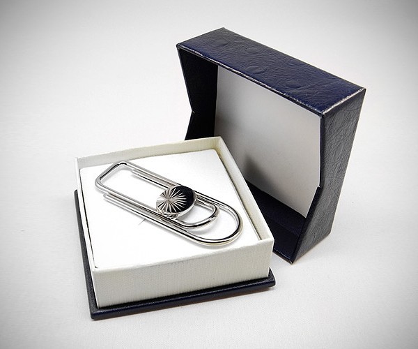 Fermasoldi clip piegato a mano diamantato